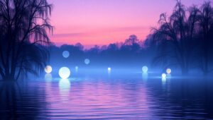 Twilight Glow Over Serene – free AI stock image