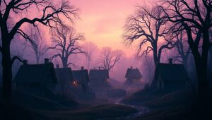 Twilight in a Forgotten Village – free AI stock image