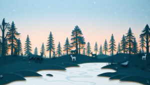 Twilight in a Paper Forest – free AI stock image