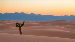Twilight Over Serene Sand Dunes – free AI stock image