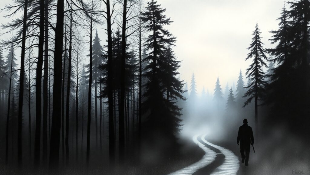 Twilight Path Through the Forest – free AI stock image