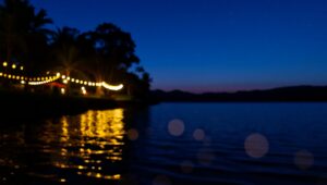 Twilight Reflections at the Lake – free AI stock image
