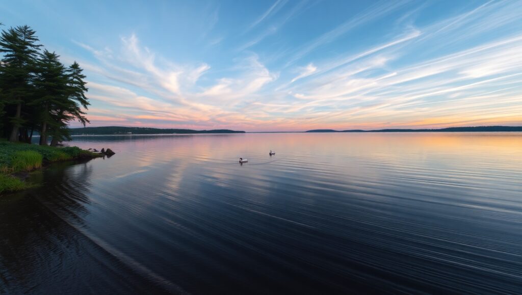 Twilight Reflections on a – free AI stock image