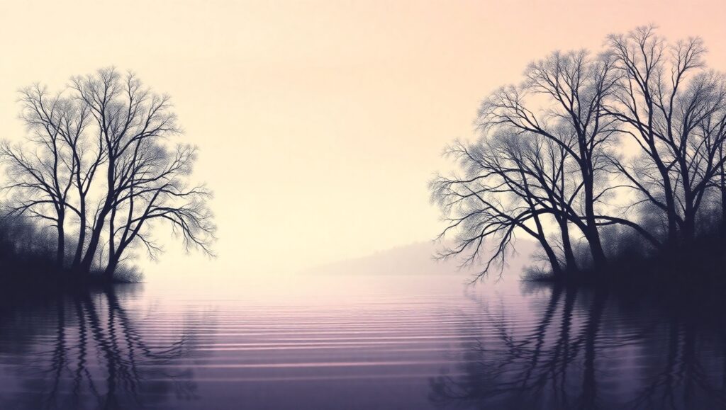 Twilight Reflections on the Lake – free AI stock image