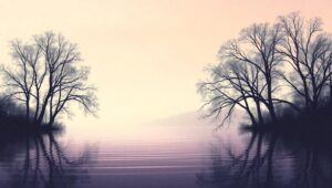 Twilight Reflections on the Lake – free AI stock image