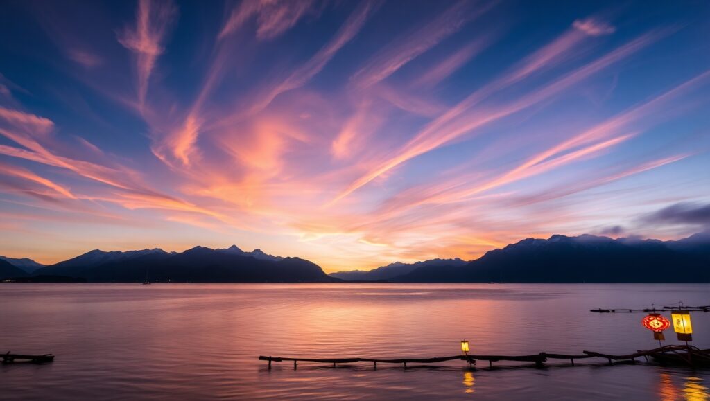 Twilight Serenity by the Lake cix – free AI stock image