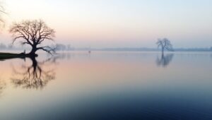Twilight Serenity by the Lakeside – free AI stock image