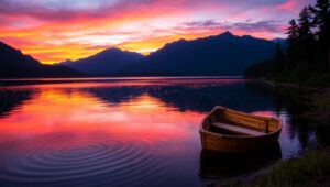 Twilight Serenity by the Lakeside q4P – free AI stock image