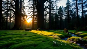 Twilight Serenity in the Forest – free AI stock image