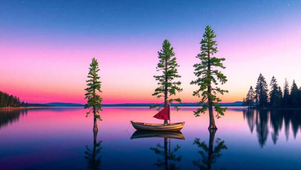 Twilight Serenity Over the – free AI stock image