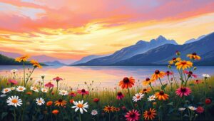 Twilight Serenity Over the Lake – free AI stock image