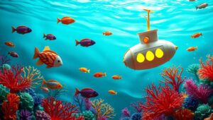 Underwater Adventure in Papercraft Style – free AI stock image