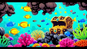 Underwater Adventure in Pixel – free AI stock image