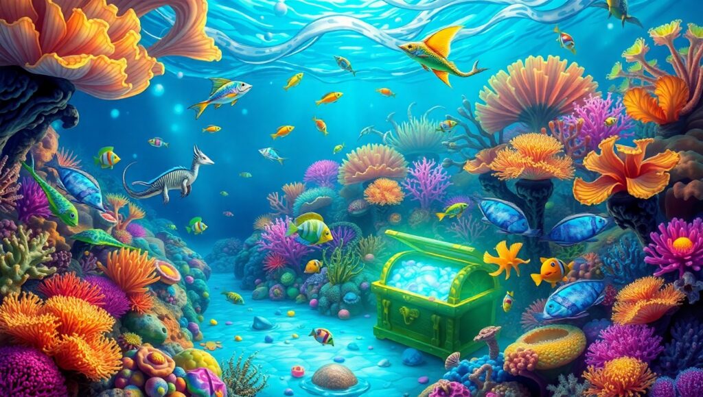 Underwater Fantasy: Coral Reef Adventure – free AI stock image