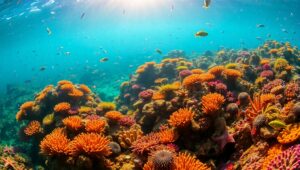 Underwater Harmony: A Coral Reef Scene – free AI stock image