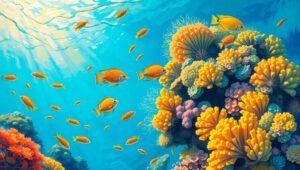 Underwater Harmony in Acrylic – free AI stock image
