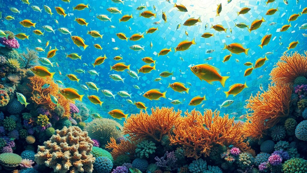 Underwater Mosaic: A Colorful Marine Life – free AI stock image