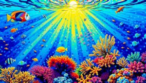 Underwater Mosaic Serenity Scene – free AI stock image