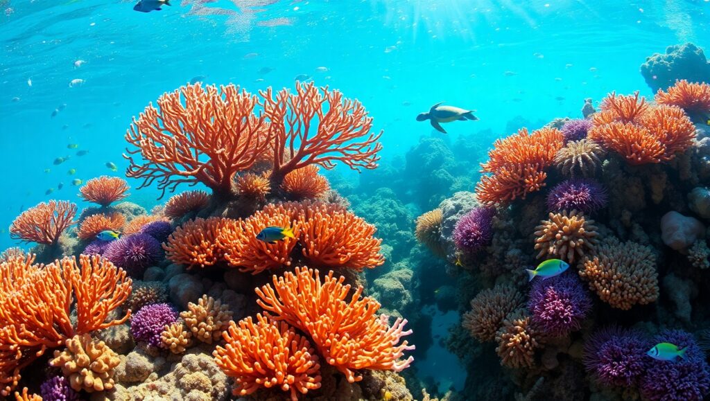 Underwater Paradise of Coral Life – free AI stock image
