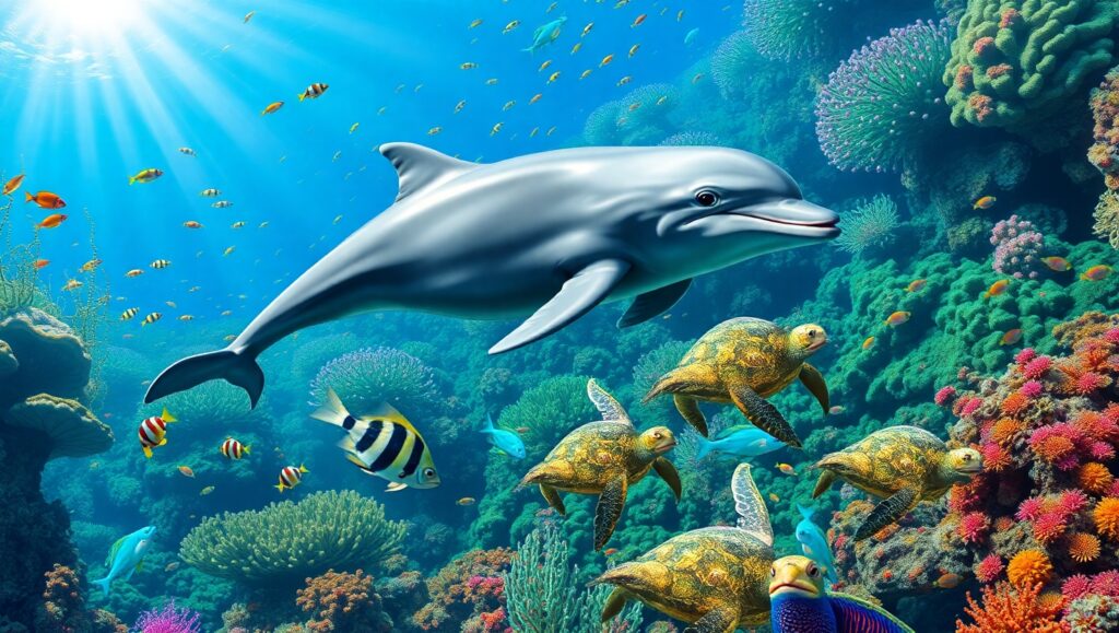 Underwater Paradise of Coral Life hAW – free AI stock image