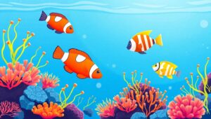 Underwater Serenity in Flat Design – free AI stock image