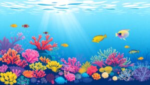 Underwater Serenity in Flat Design Tnf – free AI stock image