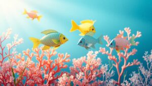 Underwater Serenity in Papercraft Style – free AI stock image