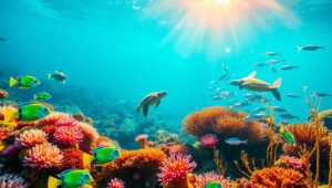 Underwater Symphony: Life in Coral Reefs – free AI stock image
