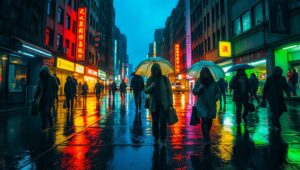 Urban Chaos in Expressionist Style – free AI stock image