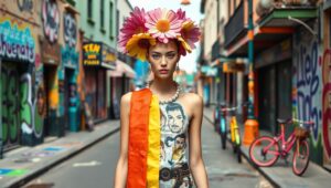 Urban Chic: Reimagined Fashion Walk – free AI stock image