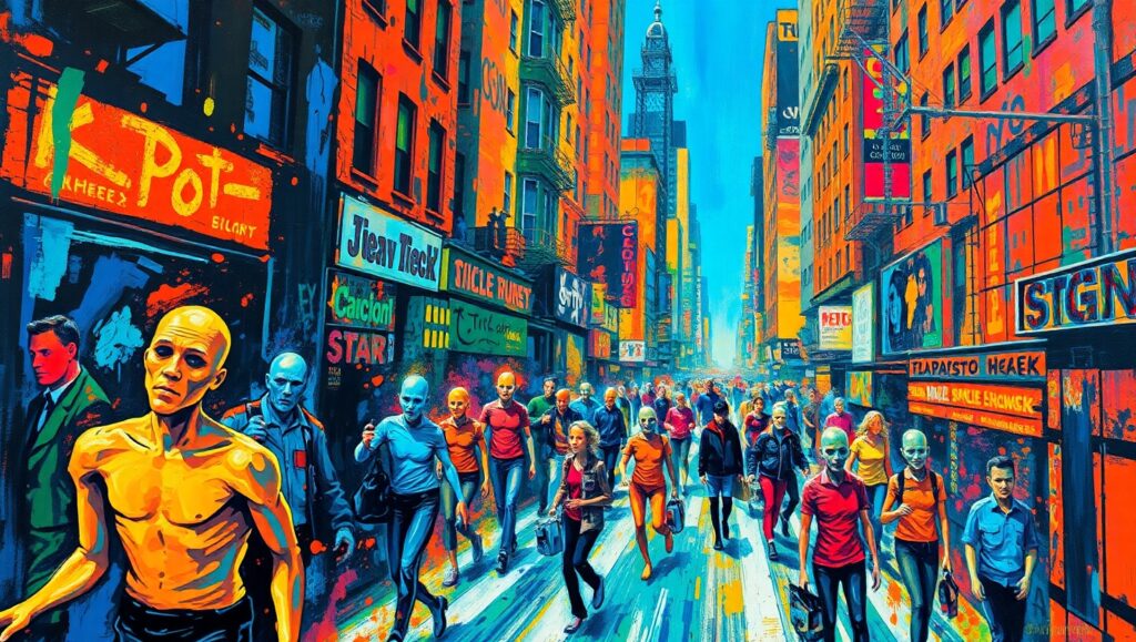 Urban Despair: An Expressionist Vision – free AI stock image