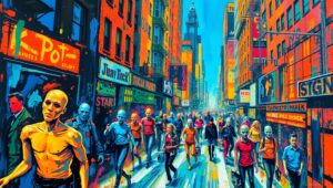 Urban Despair: An Expressionist Vision – free AI stock image