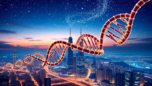 Urban DNA: Nature Meets Cityscape – free AI stock image