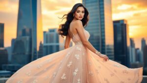 Urban Elegance in Fashion Illustration – free AI stock image