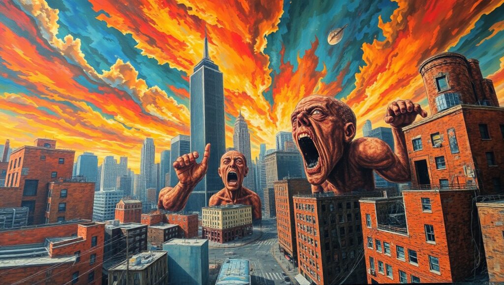 Urban Emotions in Distorted Reality – free AI stock image