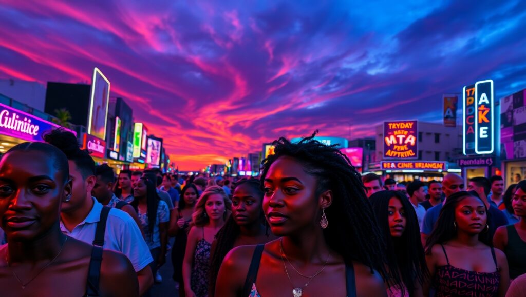 Urban Energy at Dusk – free AI stock image