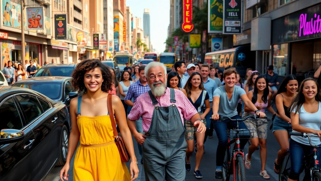Urban Energy: Life In Motion – free AI stock image