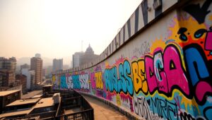 Urban Expression: Graffiti Life – free AI stock image