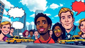 Urban Expressions in Pop Art Style – free AI stock image