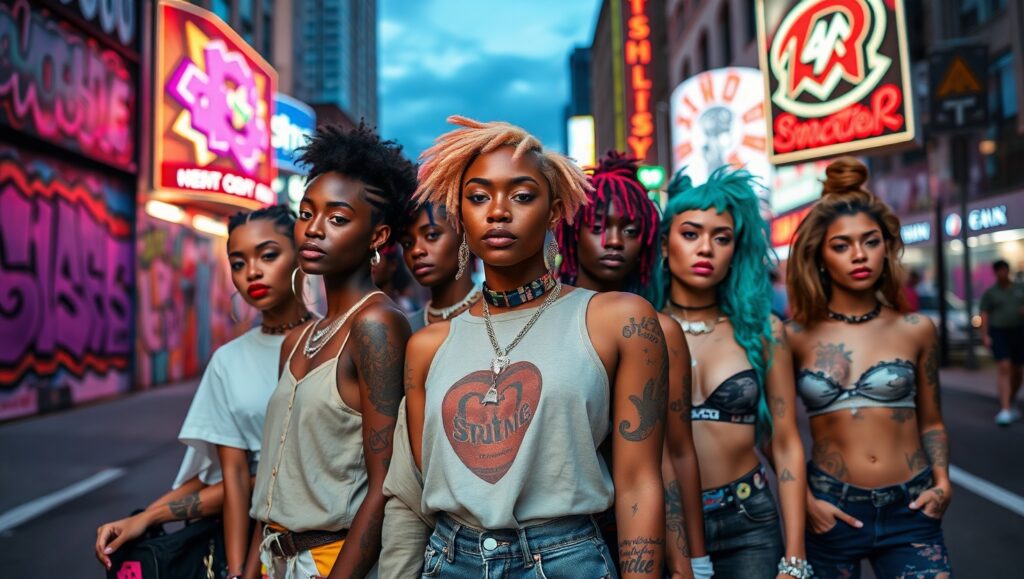 Urban Fashion Fusion in Streetwear – free AI stock image