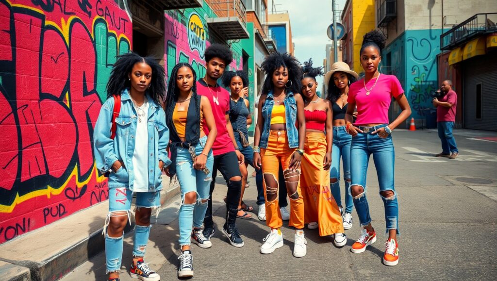 Urban Fashion Vibes and Graffiti – free AI stock image