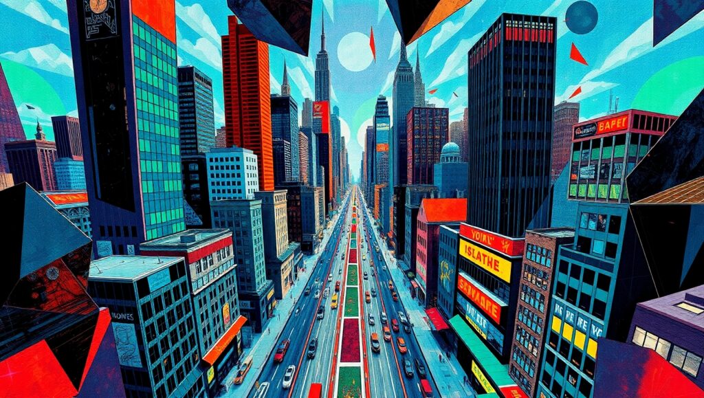 Urban Fragments in Cubist Form – free AI stock image