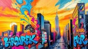 Urban Freedom in Graffiti Style – free AI stock image