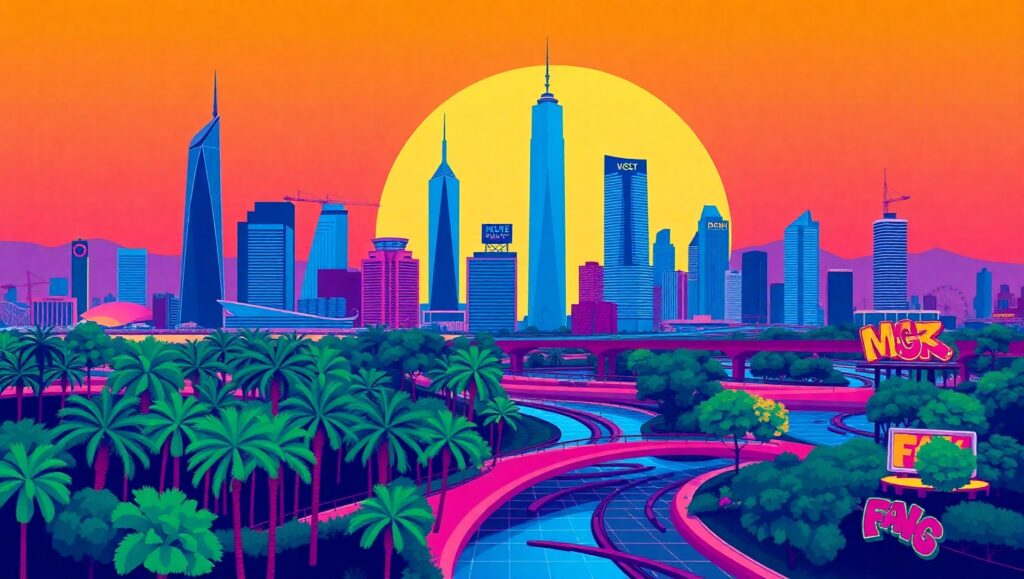 Urban Fusion at Dusk – free AI stock image