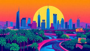 Urban Fusion at Dusk – free AI stock image