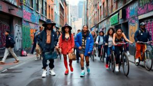 Urban Fusion Streetwear Scene – free AI stock image