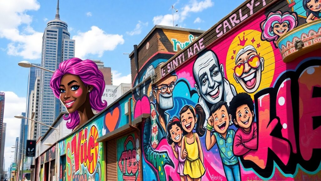 Urban Futurism: Graffiti Vibes – free AI stock image
