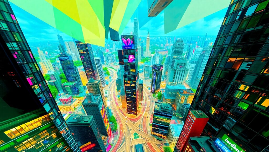 Urban Geometry: A Cubist Interpretation – free AI stock image