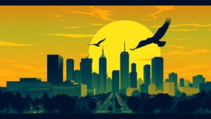 Urban Harmony in Stencil – free AI stock image