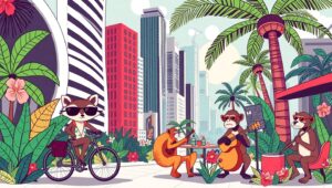 Urban Jungle: Animals in the City – free AI stock image